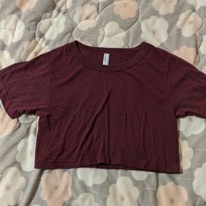 Vintage Jersey American apparel red cropped shirt